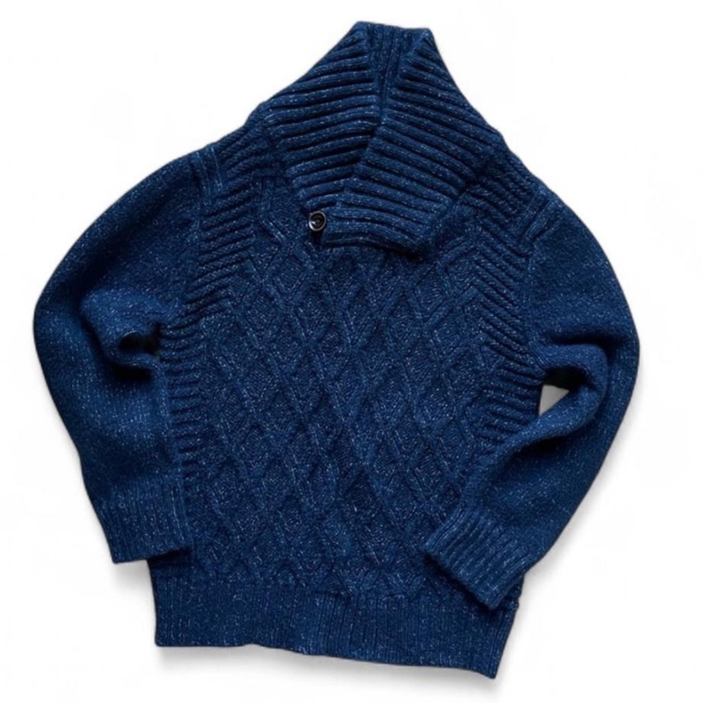 Soft, cozy navy collared sweater